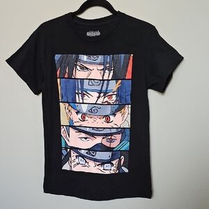 Naruto 100% Cotton Black Graphic Short Sleeve T-Shirt Small
